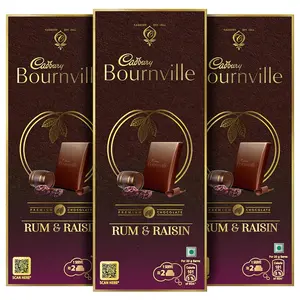 Cadbury Bournville Rum & Raisin Dark Chocolate Bar 80 g (Pack of 3)
