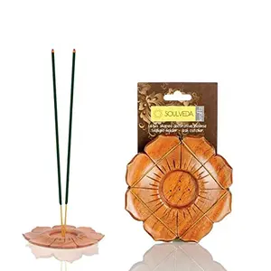 Soulveda Kraftz Handcrafted Wooden Lotus Decorative Floating Tealight Holder & Incense Ash Catcher from Cycle Pure