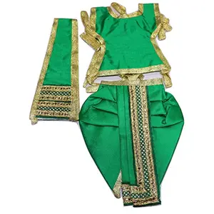 Festive Vibes Ganpati/Krishna Dhoti Dress Set/Poshak for God/Dhoti Set for Statues of Home Mandir/God Clothes/Fancy Dress For Ganpati Bappa/Vinayagar veshti Vastra for Ganesha Size 7 Inch