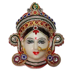 Festive Vibes Polyfibre Goddess Mata Maha Lakshmi (Laxmi) Devi Ma Face/Santoshi Maa Mukhota/Margashirsha Laxmi Face For Puja/Varalakshmi Vrath Puja