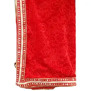 Festive Vibes Velvet Duppata for Shirdi SaiBaba/Saibaba Dress/Saibaba Angavastram/Shawl for Deities/Puja Room Decor/Puja Altar Cloth for MultiPurrpose/Puja Assan/Puja Table Cloth Size- 2 Metere