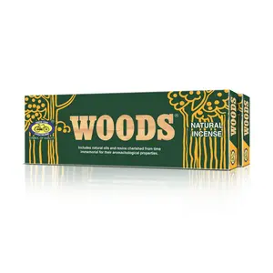 Cycle Pure Woods Natural Incense Sticks || Pack of 2 (80 Agarbatti Sticks) Woody Sandal-Amber Natural Fragrance for Puja Meditation || Festive Fresh Vibes