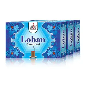 Pure Vasu Loban Dhoop Havan Cups/Pack of 3 (96 Nos per Pack) / Natural Guggul Fragrance Dhoop Cups/Sambrani Dhoopam for Puja Home Meditation
