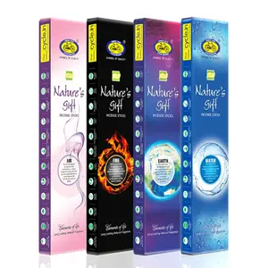 Cycle Agarbatti Nature's Gift Incense Sticks - Earthy Air Fire and Water Fragrances (Pack of 4)