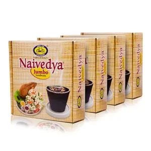 Cycle Pure Naivedya Jumbo Sambrani Cups/Pack of 4 (4 Big Cups per Pack) / Natural Guggul Fragrance Dhoop Cups/Havan Cups for Pooja/Sambrani Dhoopam for Home Meditation