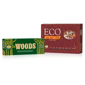 Cycle Pure Agarbatti Combo Pack of 2 - Woods Agarbathi and ECO Handcrafted Premium Incense | Sandal Woody Fresh Natural Fragrance Incense Sticks | for Puja Festivals Good Vibes Gifting