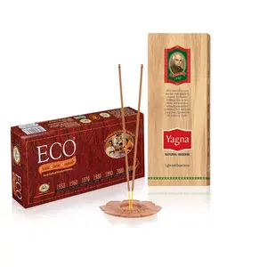 Pure Agarbatti Combo Pack of 2 - Yagna Agarbathi and ECO Handcrafted Premium Incense |Floral Fresh Natural Fragrance Incense Sticks | for Puja Festivals Good Vibes Gifting