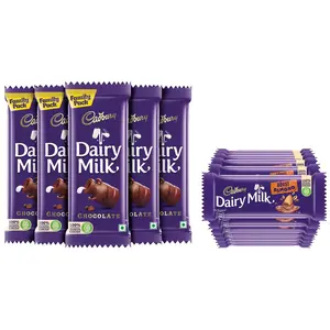 Cadbury Dairy Milk Roast Amond Chocolate Bar Pack of 12 x 36 g & Cadbury Dairy Milk Chocolate Bar Pack of 5 x 123 g