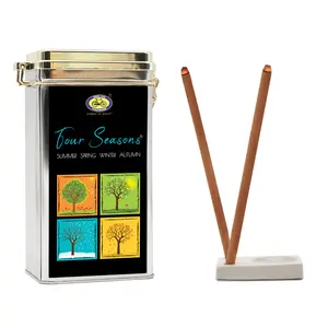 Pure Four Seasons Premium Bambooless Incense |Pack of 4 Fragrance (120 Nos) | Special Bamboo-Less Agarbathi for Meditation Good Vibes Gifting