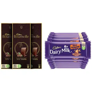 Cadbury Dairy Milk Roast Amond Chocolate Bar Pack of 12 x 36 g & Cadbury Bournville Rich Cocoa 70% Dark Chocolate Bar 3 x 80 g