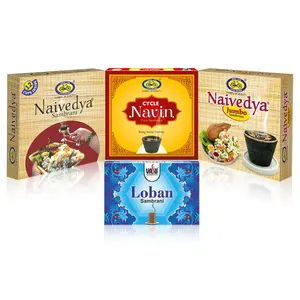 Cycle Pure Combo Pack of Naivedya Sambrani Cup Naivedya Jumbo Sambrani Cup Navin Sambrani Cup & Vasu Loban / Pack of 4 (124 Nos)/ Natural Guggul Fragrance Dhoop Cups / Havan Cups for Puja/ Sambrani Dhoopam for Home - Meditation