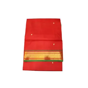 Festive Vibes Matarani Kolhapuri Paithani Saree/Matarani Dress Poshak/Saree for Durga/Saraswati/Radha RaniSize - 6 VAR Meter Red