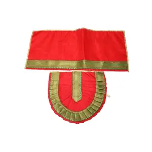 Festive Vibes Kolhapuri Matarani Dress for Mahalakshmi Chunri Patka/Lehengha Patka Dress for Devi/Poshak for Devi Ghaghracholi Margashirsh Puja Items Pack of 1 Piece Size - 8 Inch (Red)