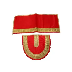 Festive Vibes Kolhapuri Matarani Dress for Mahalakshmi Chunri Patka/Lehengha Patka Dress for Devi/Poshak for Devi Ghaghracholi Margashirsh Puja Items Pack of 1 Piece Size - 6 Inch (Red)