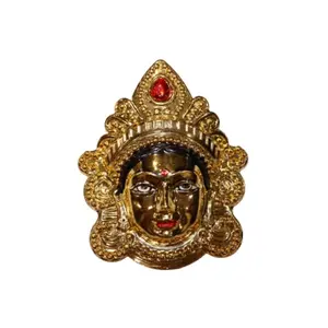 Festive Vibes Polyfibre Goddess MATA Lakshmi (Mahalaxmi) Devi Ma Face/Santoshi Maa Mukhota/Margashirsha Laxmi Face for Puja/Varalakshmi Vrath PujaGolden