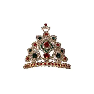 Festive Vibes Mukut Crown For God Murti Of Krishna / Ganpati/ Headpiece For Statues /Crown for God Goddess Ganesh Shringar Accessories /Mataji Shringar / Diamond Stone