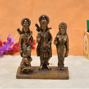 Festive Vibes Polyresin Lord Ram Darbar Antique Statue Murti/Idol Gift & Home Dcor (Size - 7.5x7 Inch)