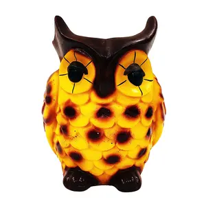 Festive Vibes Resin Owl Flower Succulent Planter Pot (Plant Not Included) with Drainage Hole for Home Office Decor Multicolour Size : 5.5 Inches.