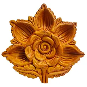Festive Vibes Terracotta/Earthen Clay Decorative 5 Diwali Diya Puja Decorative Tray Mayur
