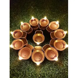 Festive Vibes Water Sensor Eco-Friendly Led Diyas Candle E-Diya Warm Orange Ambient Lights Battery Operated Led Candles for Home Decor Festivals Decoration Diwali Lights Diva(Pack of 6)