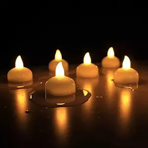 Festive Vibes 12 Pcs LED Light Diya with Water Sensor | Water Sensor Electric Diya | Home Decor Floating Lamp| Sensor Light Electric Candle | Pooja Room Decoration Items for Diwali Decoration (Pack of 12)