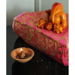 Festive Vibes Pooja Lamp/Diya/Niranjan Made of Terracotta Clay Pure and Divine Earthenware for Pooja