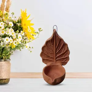 Festive Vibes Clay Diya - Hanging / Table Top Diya for Puja | Earthen Decorative for Home - Deepam Kundulu | Floral Diya for Home Decor | Mitti Deepak Decorate for Diwali / Puja Decoration