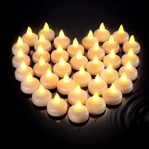 Festive Vibes Floating No Electricity Needed Artificial LED Light Diya with Water Sensor Best for Diwali Home Decoration (White Colour) Set of 24