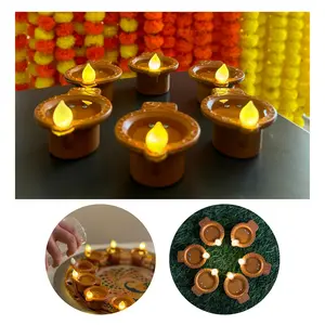 Festive Vibes Water Sensor LED Diya for Home Diwali Decoration (Pack of 30) | Smokeless & Fireless LED Light Diyas | Warm Lights Diyas for Diwali Decoration Festival Balcony Garden Home & Office