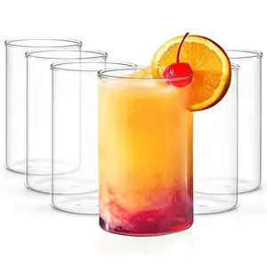 Borosil Vision Transparent Water Glass/Cold Drink Tumbler/ Beer Glass/Juice Glass Set of 6 Pcs (295 ML each) Flame Proof Glasses Microwave & Dishwasher Safe