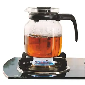 Borosil - Carafe Flame Proof Glass Kettle with Stainer Transparent 1.2 Liter