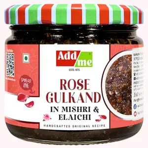 Add Me Sweet Rose in Mishri & Elaichi 350gm |Fresh Red Rose Petal Jam | Glass Pack
