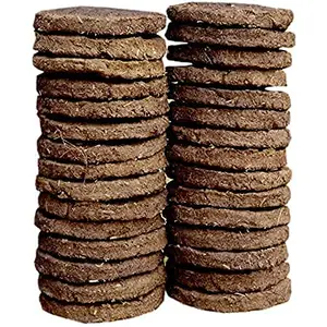 Festive Vibes Cow Dung Cakes | Gobar Uple | Gowrya for Agnihotra Hawan - Pack of - (Brown 20)