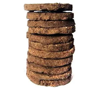 Festive Vibes Gobar Cow Dung Cake (10 Big Size Cakes 6 inch Diameter Each) - Pack of 1 kg- Brown