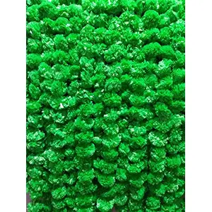 Festive Vibes Artificial Marigold Fluffy Flowers Garlands for Diwali Decoration | Beautiful Reusable Decorative Genda Phool Strings for Festival Home Decor | Green Pack of 5