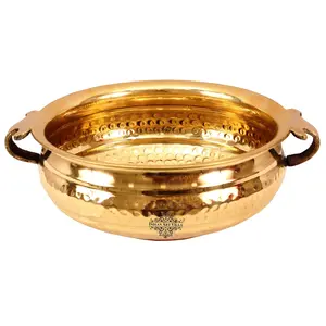 Festive Vibes Pure Brass Hammered Design Urli Decorative Bowl Home Dcor & Festive Item Diameter- 8" inches