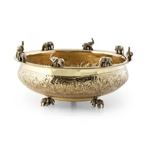 Festive Vibes | Brass URLI | Golden URLI | PITAL Decorative Bowl | SHOWPIECE | Elephant Golden URULI