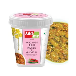 Add Me Hand Made Chilli Pickle 500 g in Mustard Oil | Kati Hari mirch Green Chili Mirchi Pickle 500gm