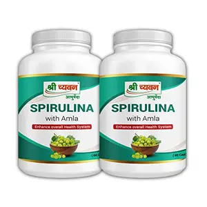 SHRI CHYAWAN AYURVEDA Spirulina with Amla Capsule -60 Tab ( pack of 2 )