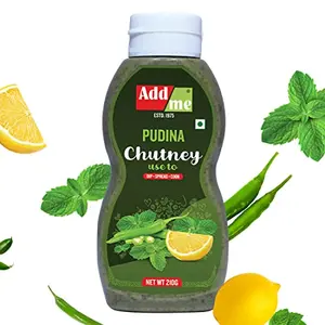 Add me Homemade dhania Pudina Chutney 210gm Classic Indian green Chutney Mint Sauce 210 gm