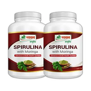 SHRI CHYAWAN AYURVEDA Spirulina with Moringa Capsule - 60 Tab ( pack of 2)