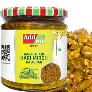 Add Me Homemade Hari Mirch ka Achar 200gm Green Chilli Pickle 200g Glass Jar
