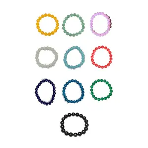 Reiki Crystal Multicolour Unisex Adult Semi-Precious Healing Gem Stone Beads Reiki Feng-Shui (Pack of 10)