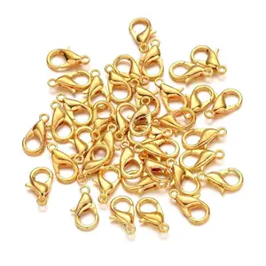 Reiki Crystal Jewellery Making Lobster Clasps (7x12mm) Claw Hooks for Necklace and Bracelet/Findings Fasteners -Pack of 50 Pieces (Gold)