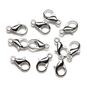 Reiki Crystal Jewellery Making Lobster Clasps (7x12mm) Claw Hooks for Necklace and Bracelet/Findings Fasteners -Pack of 50 Pieces (Silver)