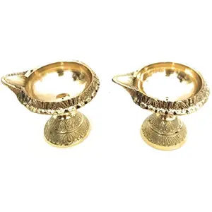athizay Brass Kuber Diya Set for Diwali Decoration | Gifts | Pooja Item Standing diyas Pack of 2 Diya