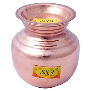 SSHAKTI ARTS C-1010 Copper Pot With Lid - 1000 ml 1 Pieces Brown