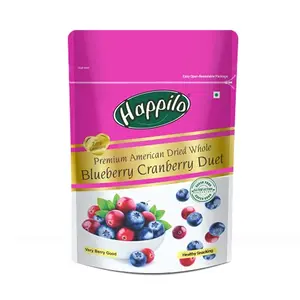 Happilo Premium American Dried Whole Cranberry Duet 200 g Pack | Dried Cran& Mix | 100% Organic Natural Real Dried | Low Snack