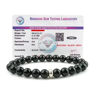 REMEDYWALA Charged Energized Certified Black Onyx Bracelet For Reiki Balance Chakra Positive Energy Healing | Black Onyx Stone Bracelet for Men and Women