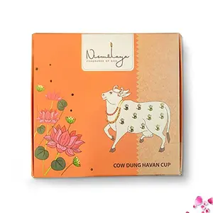 Nirmalaya Organic Cow Dung Havan Cups/Sambrani Cups (15 pcs) | Desi Cow Dung Dhoop Cups for Pooja- Jatamassi Loban Guggal (Cow Dung Havan Cup)